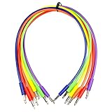 Heinakroon Slimline Multi-Colored CV Patch Cables Eurorack Modular Patch Leads, 6-Pack (11.8")