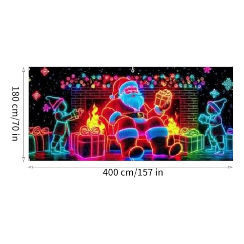 Toile de garage Noël fluorescente UV et résistante