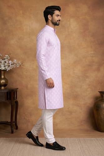 Image of Amazon Brand - Tavasya Men Floral Printed for Regular Fit Kurtas | Ethnic Wear | Festive | Cotton Blend | Knee Length