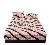 Sábana Ajustable Protector de Colchón Invernal con Bolsillo Profundo en Suave Terciopelo Lechoso Elástico Grueso y Cálido Compatible con la Mayoria de Colchones(O,2 Pillowcases)