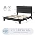 Allewie Queen Size Platform Bed Frame with Fabric Upholstered Headboard and Wooden Slats Support, Fully Upholstered Mattress Foundation/No Box Spring Needed/Easy Assembly, Dark Grey