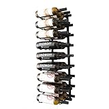VintageView Wall Series (3 Ft)- 27 Bottle Wall Mounted Wine Rack (Satin Black) Stylish Modern Wine Storage with Label Forward Design
