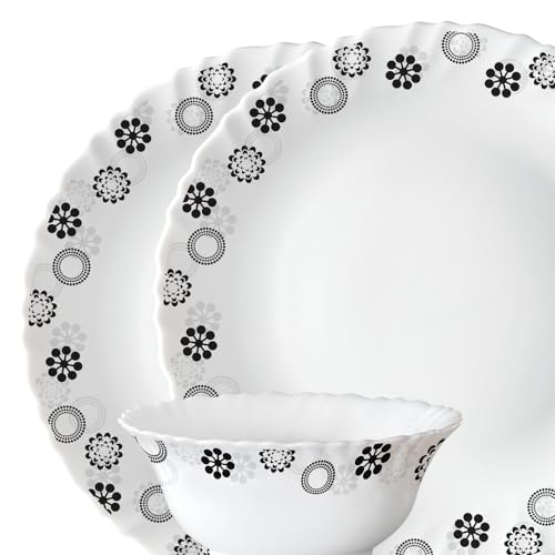 Larah by BOROSIL Universe Opalware Dinner Set, (13 Pieces, White) - Image 3 thumbnail
