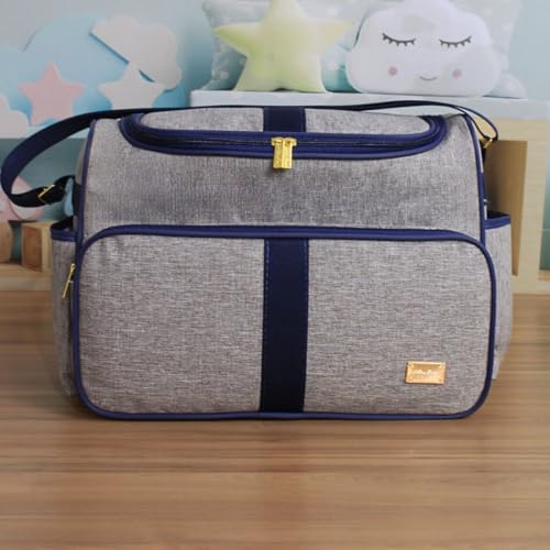 Kit 02 Peças Bolsa Maternidade Bebê Mochila Maternidade Menina Menino Luxo Impermeável (Cinza C/Mari