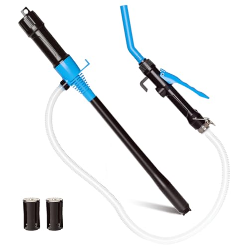XWJNE Portable Transfer Pump Battery Operated Electric Siphon Pump 2.2 GPM Flow for Gas, Fuel, Diesel, Water Transfer Oil Extractor Hand Fuel Transfer Pump, Blue