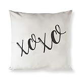 The Cotton & Canvas Co. XOXO Home Decor Pillow Cover, Pillowcase, Cushion Cover and Decorative Throw