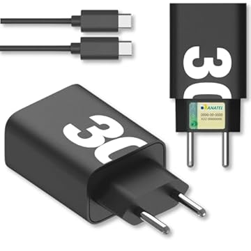 Carregador Turbo 30W Compatível Para Motorola Razr Edge 20 30 G32 G52 G73 G84 G100 G200 One