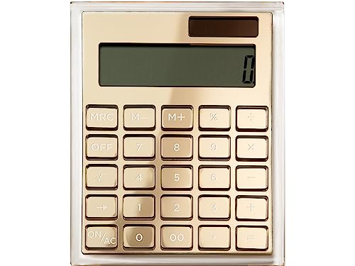 Russell+Hazel Acrylic Calculator, Clear With Gold-Toned Hardware.25” X 5.875” X 4.375” (51179) #TOP4