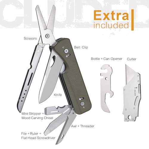 Image of ROXON S505G Flex Shears-Modular Design Multitool with Fixed Big Scissor-Interchangeable Blade of BA01-BA17 & Changeable Implements of FT01-FT12(Green)