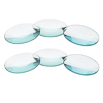 EISCO 6pc Optical Lens Set, 2 (50mm) Diameter - 3 Double Convex Lens & 3 Double Concave Lens - 200mm, 300mm, 500mm Focal Lengths - Optically True Glass - Ground, Beveled Edges