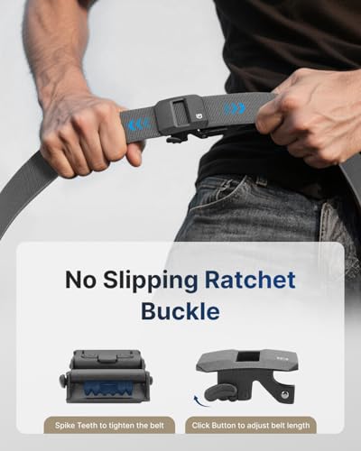 Image of FAIRWIN Ratchet Belt Men - Tactical Stretch Nylon Web Work Belts, Gift for Casual Jeans, Pants, Golf, and Everyday Use