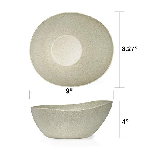 Zak Designs Elements Melamine Serveware Set Includes Serving platters and Individual Bowls, Durable and BPA Free (White, 4-Piece Dinnerware Set, Service For 2)