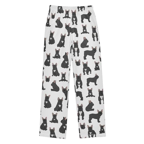 ZZXXB Cartoon Bulldog Boys Long Pants Soft Trousers Elastic Waist Kids Lounge Bottoms with Pockets S-XL