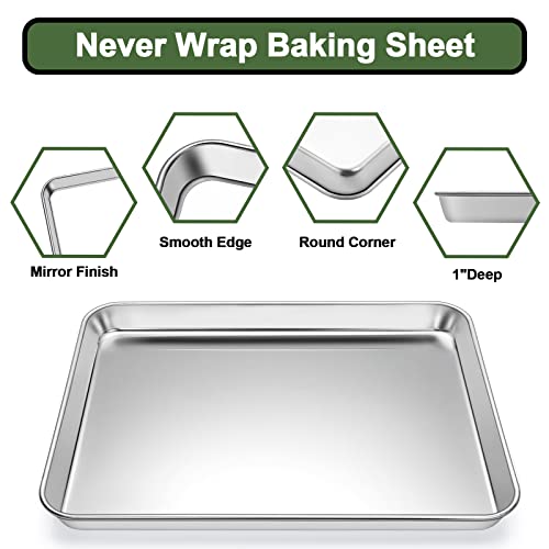 Baking Sheet Tray Cooling Rack With Silicone Baking Mat Set, Stainless Steel Cookie Pan With Cooling Rack For Oven, Set Of 9 (3 Sheets + 3 Racks + 3 Mats), Warp Resistant & Heavy Duty & Easy Clean #TOP2