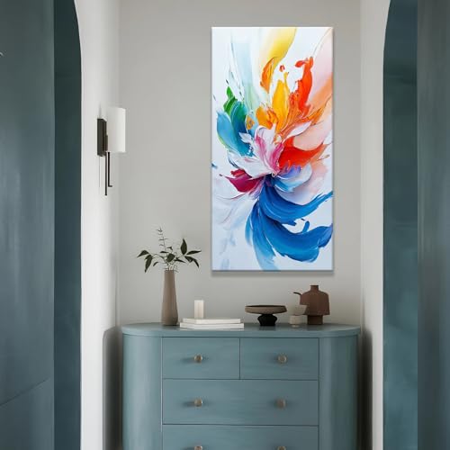 Image of TAIJXAGSG Abstract Wall Art Living Room Prints Colorful Abstract Art Decorations Blue Canvas Wall Art Decor Prints Poster 24 inchX 48 inch Home Wall Decor Artwork Painting Pictures For Bedroom Artwork