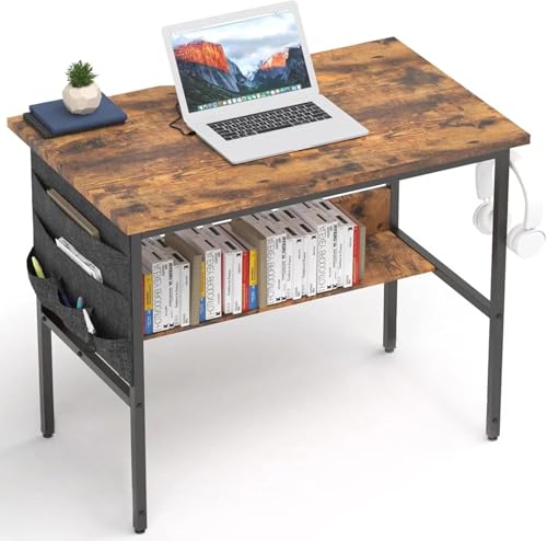家具　机　棚　テーブル　組み立て簡単　本棚　インテリア　デスク　パソコン　新品 Amazon | ZXD 机 pcデスク ラック付きデスク 幅80cm×奥40cm パソコン