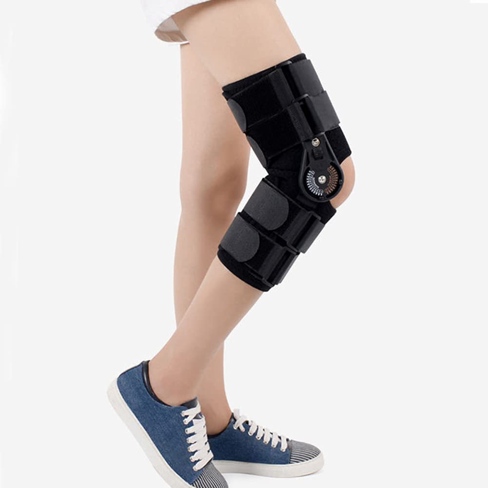 Rodillera con bisagras, estabilizador de ortosis para Hombre y Mujer, Soporte de Rodilla Ajustable para Pierna Izquierda y Derecha, Soporte de recuperación Ajustable