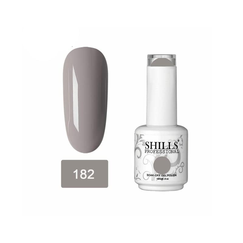 Image of SHILLS PROFESSIONAL UV /LED Soak Off Gel Polish (Gel Nail Polish) Nail Art Nail Polish Color Shade 182, Glossy Finish, 15ml