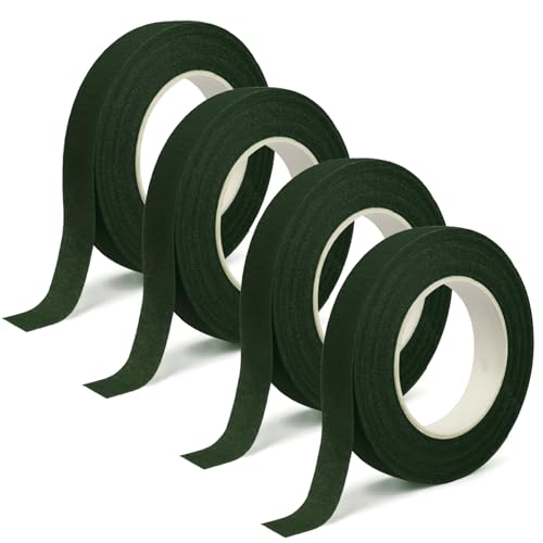 4 Pack Green Flower Floral Tape for Bouquet Stem Wrapping Wedding Decor