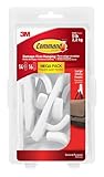 Command 051141993133 Large Utility Mega Pack, White, 14-Hooks, 16-Strips (17003-MPES)