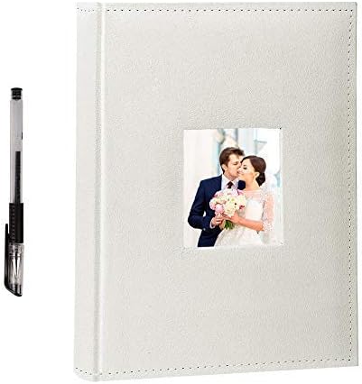 FaCraft Photo Album for 4x6 300 Photos Flannelette Cover,Extra Large Capacity Picutre Album with Memo,Picture Album 300 Pockets Hold 4x6 for Wedding Gifts Family Wedding Anniversary Baby Shower-Lvory