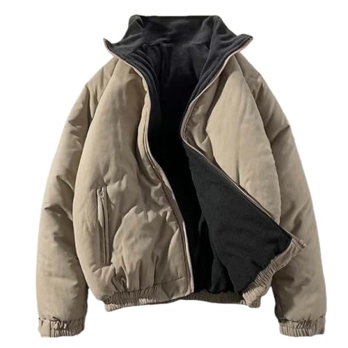 Veste d'hiver pour homme avec col montant chaud et doublure épaisse
