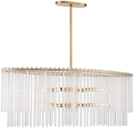 Crystorama Bleecker 8 Light Antique Gold Oval Chandelier