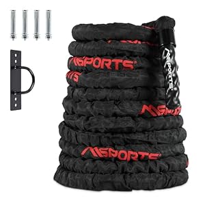 MSPORTS Battle Rope Professional Studio kwaliteit | Lengte: 15 m | Diameter: 5 cm | Trainingskabel Sporttouw slagkabel Fitness Tau slangtouw vliegtouw