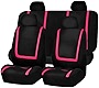 FH Group Car Seat Covers Full Set Pink Cloth - Universal Fit Automotive Seat Covers, Low Back Front Seat Covers, Solid Back Seat Cover, Washable Car Seat Cover for SUV, Sedan and Van