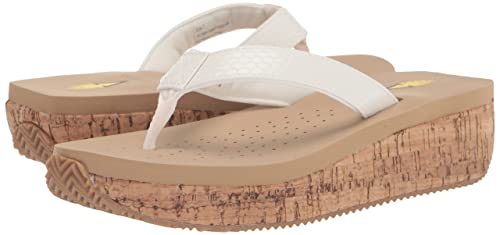 Volatile Women's Neville Flat Sandal, White Snake, 6 #TOP6
