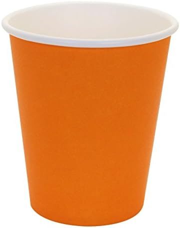 Yes!Fresh Hot Party Paper Cups, 8 Ounce, 50 Count, Multiple Colors (Orange)