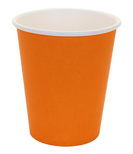 Yes!Fresh Hot Party Paper Cups, 8 Ounce, 50 Count, Multiple Colors (Orange)