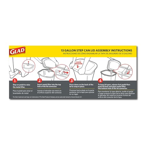 Caneca de basura rectangular 13 gal Glad 4 pack blanca miniatura 4