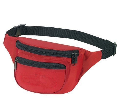 YensFantasybag 3-Zipper Fanny Pack-Red, FN-03