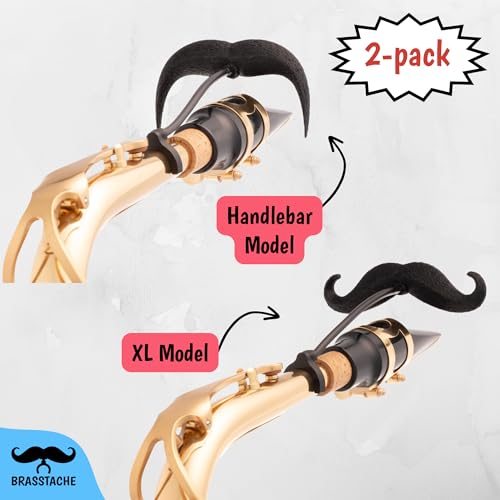 image for Sax-stache 2.0 - [2-Pack] Clip-on Mustache for Tenor or Bari Saxophone
