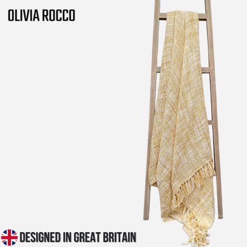 Olivia Rocco French Tonal Throw Super Soft Chenille Sofa Bed Chair Cover Throws Tasselled Decorative Blanket Super Soft Warm Cozy Perfect Covers for Large Sofas Beds (Ochre, 130 x 170 cm) - Cosy Home Interiors Olivia Rocco French Tonal Throw Super Soft Chenille Sofa Bed Chair Cover Throws Tasselled Decorative Blanket Super Soft Warm Cozy Perfect Covers for Large Sofas Beds (Ochre, 130 x 170 cm) - Image 3