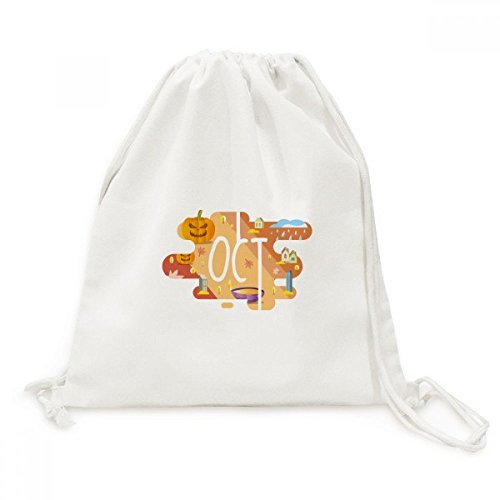 Octobre Mois Saison Illustration Toile sac à cordon déco