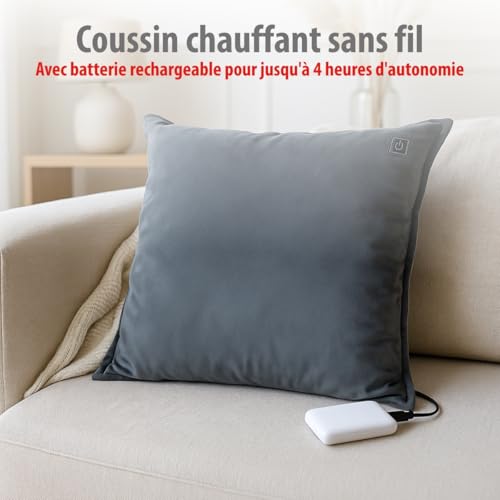Coussin chauffant électrique avec arrêt automatique et niveaux réglables