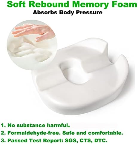 FOUNDCOOL Memory Foam Seat Cushion, Office Chair Cushion, Hemorrhoid Cushion, Pressure Pain Relief Cushion for Wheelchair Desk Chair Support Pad Non-Slip Pillow