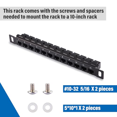Image of GeeekPi 12 Port Patch Panel, 10inch 0.5U CAT6 Network Patch Panel for DeskPi RackMate T1 /T0 /T2 /T1 Plus /T0 Plus /TL1 and 10 Inch Server Rack /Network Cabinet