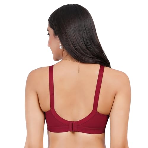 Image of Non Padded in B, C and D Cup Bra - Made of Pure Cotton Full Coverage Over Size Non Wired Pushup Soft Cup for T-Shirt Saree Dress Sports Garment for Daily Use Everyday