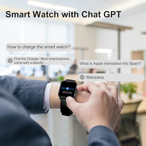 Smart Watches for Men Women Fitness Tracker Watch 2.04 HD Screen Sport Watch with ChatGpt AI Voice 3 Bands Step Counter 24/7 Heart Rate Sleep Monitor Smartwatch for Android iOS (Black)