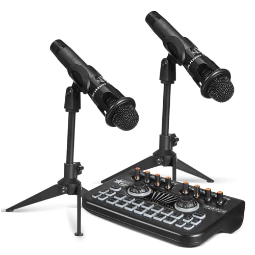 Kit podcast complet avec mixeur DJ carte son et microphone chant
