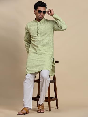 Image of Pro-Ethic Style Developer Mens Indian Traditional Cotton Kurta Sets, Men Kurta Set Indian Wedding Dress (A-117)