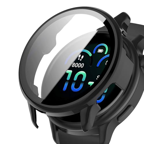 YealRed For Garmin Vivoactive 6 �ی�P�[�X �y�� PC+�����K���X�J�o�[ 9H�d�x ���t���ȒP ��̌^ �S�ʕی� �L�Y�h�~ �ϏՌ� HD�����ߗ� �w��h�~ ���˒ጸ Garmin Vivoactive 6 �ɑΉ� �i�u���b