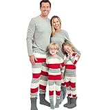 HonestBaby Scarf Family Matching Holiday Pajamas Organic Cotton for Men, Women, Kids, Toddlers, Baby Boys, Girls, Unisex Pets, Bold Stripe Red, One Size