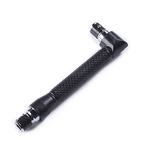 OUNONA Double-headed L-shaped Socket Wrench Extension Handle Screwdriver 1/4'' Hex Shank 90 Degree Right Angle Screwdriver Adapter