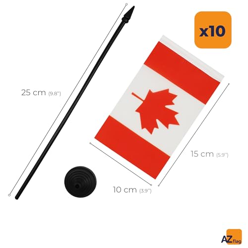 Drapeau de table Canada AZ FLAG lot de 10 mini drapeaux de bureau 15x10 cm