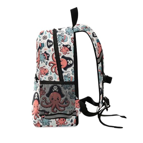 Toddler Backpack Kids Daypack, Cartoon Pirate Octopus Kindergartens Bookbag for Boys and Girls 3-6 Years with Safety Leash2