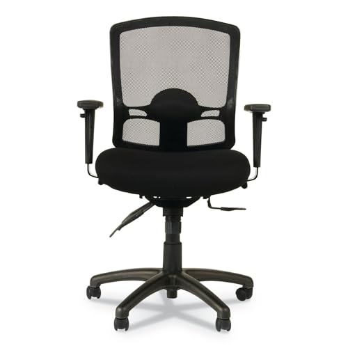 Alera Etros Series Petite Mid-Back Multifunction Mesh Chair, Black